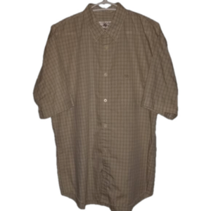 Arnold Palmer Beige Short Sleeve Button Down Golf Shirt Size M AP3